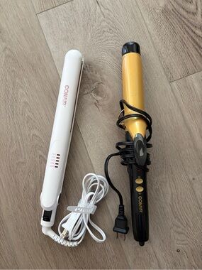 Conair Gold & White Hair Styling Set - Flat Iron and Curling Wand